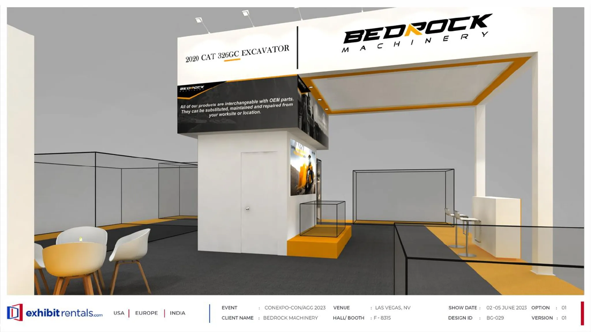 40x40 Island booth design by Exhibit-Rentals